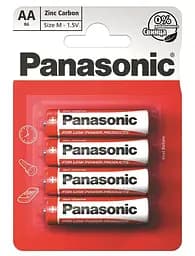 Батарейка солевая Panasonic Red Zinc R6RZ/4BP, AA 4 шт.