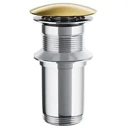 Донний клапан для умивальника Corsan click-clack gold без переливу MU03GL, Золотий