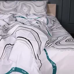 Простирадло MirSon Бязь 17-0696 River Streams 220x240 см біле з принтом (2200010453157)