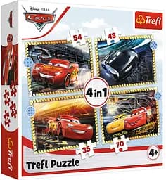 Набір Пазли - (4в1) - "На старт, увага, марш!" / Дісней: "Тачки 3"