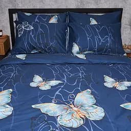 Комплект постільної білизни Moon&Star Микросатин Premium Flutter Dreams Сімейний 160х220х2 наволочки 2х40х60 - мініатюра 3