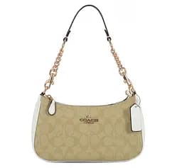 Сумка жіноча з двома ручками (Бежевий з білим)