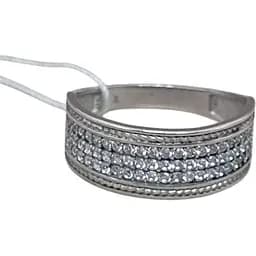 Срібне кільце Агні Річка Широка з фіанітами. 1578/9Р-CZ 17,5