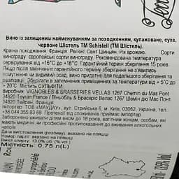 Вино Schisteil Rouge AOP Saint Chinian червоне сухе 0.75 л - мініатюра 6