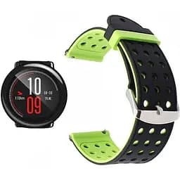 Подвійний ремінець Primo з перфорацією для годинника Xiaomi Huami Amazfit Sport Black Green