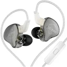 Вакуумні навушники KZ EDC Pro Hi-Fi з потужним басом та мікрофоном (Сірий)