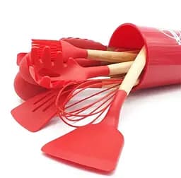 Набір кухонного приладдя Edenberg Silicone kitchen utensils set 12 предметів Червоний - мініатюра 5