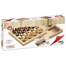 Настольная игра CAYRO 3 в 1 (шахматы, шашки, нарды) (поле 29х29 см) (648)