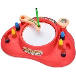 Набір для творчості 050-83-84 2 в 1 з ефектом спін-арту фарбами та фломастерами 46 предметів червоний