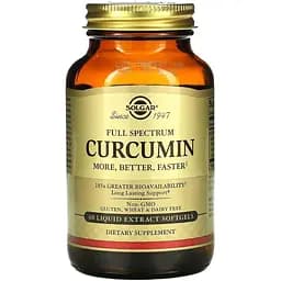 Куркумин Solgar Full Spectrum Curcumin 60 желатиновых капсул с жидким экстрактом