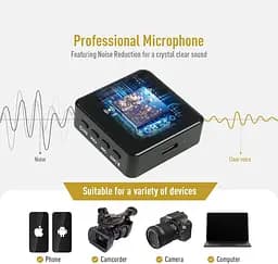 Бездротовий мікрофон Lavalier для iPhone, Android та ПК, міні-мікрофон Bluetooth з клапаном та затискачем для шумоподавлення - мініатюра 5