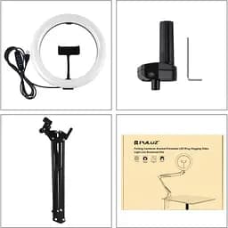 Кільцева USB LED лампа Puluz PKT3090B 10,2" зі струбциною - мініатюра 10