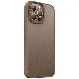 TPU чохол Carbon Protective with Magsafe для Apple iPhone 14 Pro (6.1) Coffee