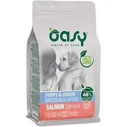 Сухий корм Oasy Oap Puppy Medium/Large для цуценят з харчовою непереносністю, підвищеною чутливістю кишківника та шкіри з лососем 2.5 кг
