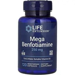 Бенфотіамін Life Extension Mega Benfotiamine 250 mg, 120 вегакапсул для підтримки рівня цукру в крові