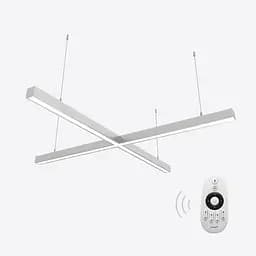 Керований світлодіодний світильник X-LED 80Вт x-подібний (хрест) сірий (855x855x43)