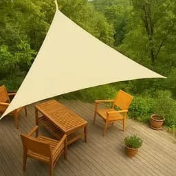 Тент навес затеняющий Tentorium треугольный 4х6х7.2м Сетка (Бежевый)