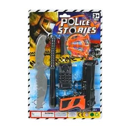 Набір зі зброєю поліція, пістолет, 3 присоски, палиця, ніж, рація, 21.5x31.5x3 см