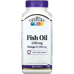 Риб'ячий жир 21st Century Fish Oil Omega-3, 1200 мг 90 желатинових капсул