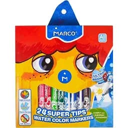 Фломастери Super Washable 24 кольори, 1630-24CB Marco, в коробці (6951572914933)