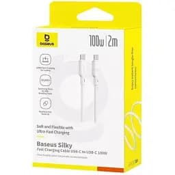 Кабель Baseus Silky Series Cable Type-C to Type-C 100W 2m P10377704213-01 White - мініатюра 4