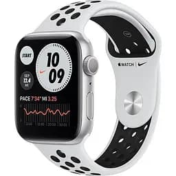 Смарт-годинник Apple Watch Nike Series 6 GPS 44mm Silver Aluminum Case with Pure Platinum/Black Nike Sport Band (MG293) [50779]