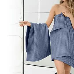 Рушник вафельний Cosas Greek Waffle Baltic 35x75 см, синій - мініатюра 5