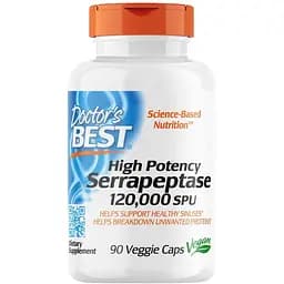 Натуральна добавка Doctor's Best Serrapeptase 120000 SPU High Potency, 90 капсул