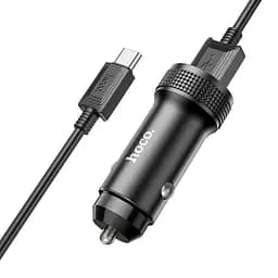 Адаптер автомобільний HOCO Type-C Cable Level dual port car charger Z49 2 USB 12 W чорний - мініатюра 3