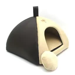 Будиночок юрту для котів та собак Zoo-hunt Хутро коричневе №1 39х39х31 см (ZH2508-1)