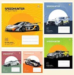 Зошити учнівські 18 аркушів клітинка Тверда ТЕ21209 Швидкість, 20 шт. в упаковці