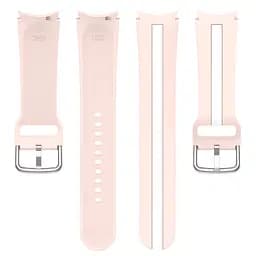 Ремінець для Samsung Galaxy Watch 4 Classic 42mm - рожево-білий ширина кріплення 20мм силікон Watchbands D2 (W16-9WB77910986) - мініатюра 5
