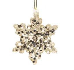 Елочное украшение "Снежинка с блестками" 6,5 см, YQ1463766