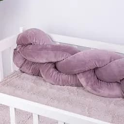 Коса захисна в ліжечко MirSon Kids Time 28-0005 Ashen Velvet велюрова фіолетова - мініатюра 4