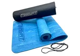 Коврик для йоги и фитнеса EasyFit PER Premium Mat 8 мм синий + Чехол