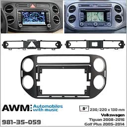 Перехідна рамка Volkswagen Tiguan, Golf Plus AWM 981-35-059 - мініатюра 7