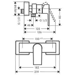 Змішувач для душу Hansgrohe Vernis Shape 71650000 хром - мініатюра 2