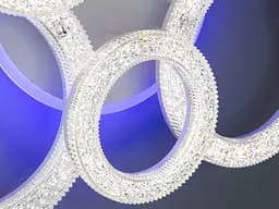 Люстра стельова LED Diasha 2203/3+3WH, 110W, 3200K-6500K, білий метал, акрил, сучасний стиль для дому - мініатюра 5