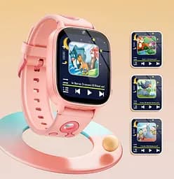 Дитячий смарт годинник Lemfo M03 з GPS трекером, 4G SIM картою, відеодзвінком, прослуховуванням, 16GB пам’яті, 26 іграми, камерою та ліхтариком Рожевий  - мініатюра 4