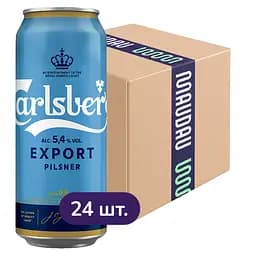 Упаковка пива Carlsberg Export Pilsner светлое 5.4% 12 л (0.5 л х 24 шт.) ж/б
