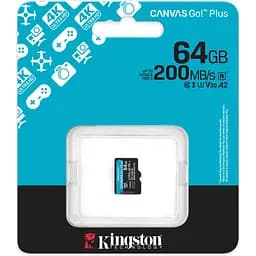 Карта пам'яті Kingston microSDXC Canvas Go! Plus 64GB Class 10 UHS-1 U3 V30 (SDCG4/64GBSP) [145136] - мініатюра 3