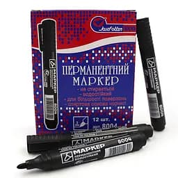 Маркер перманентный Josef Otten ECO, черный, круглый наконечник, 12 шт. в упаковке