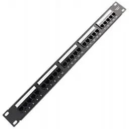 Патч-панель 19" телефонна 1U, 25xRJ-45, Cat.3, DUAL type Voltronic (PPU25-1U)