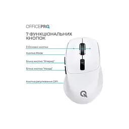 Мишка OfficePro M398W Wireless/Bluetooth White (M398W) - мініатюра 5