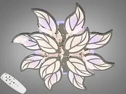 LED люстра с пультом, димером и цветной подсветкой, 180W, хром