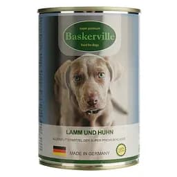 Влажный корм для собак Baskerville Ягненок и петух 400 г