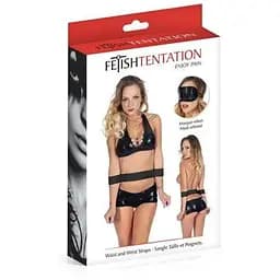 Фіксатор для талії та рук Fetish Tentation Waist and Wrist Straps з маскою на очі