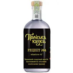 Зерновий спиртний напій настояний на лісових поліських травах Поліська казка Рецепт номер 4 42% 0.5 л
