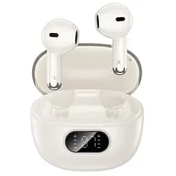 Бездротові навушники Hoco EQ18 Field ANC+ENC noise cancelling true wireless BT headset, BT5.4, 35mAh, 300mAh, 5-6h, Milky white - мініатюра 2