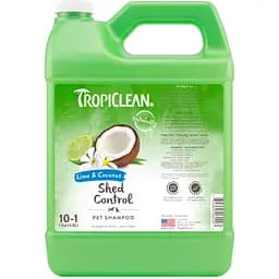 Шампунь для собак и кошек TropiClean лайм и кокос для ускорения линьки концентрат 1:10, 3.8 л